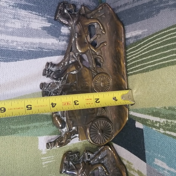 2 x Cast Iron STAGECOACH ROYAL COACH Bookend W. H. HOWELL & Co Bronze Finish - Picture 9 of 14